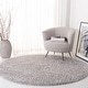 preview thumbnail 53 of 83, SAFAVIEH Fontana Shag Kimberlie Solid 2-inch Thick Rug 3' Round - Grey - Round