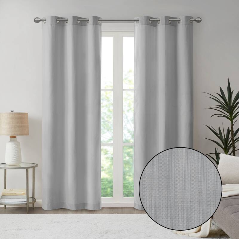 Madison Park Colm Basketweave Room Darkening Curtain Panel Pair