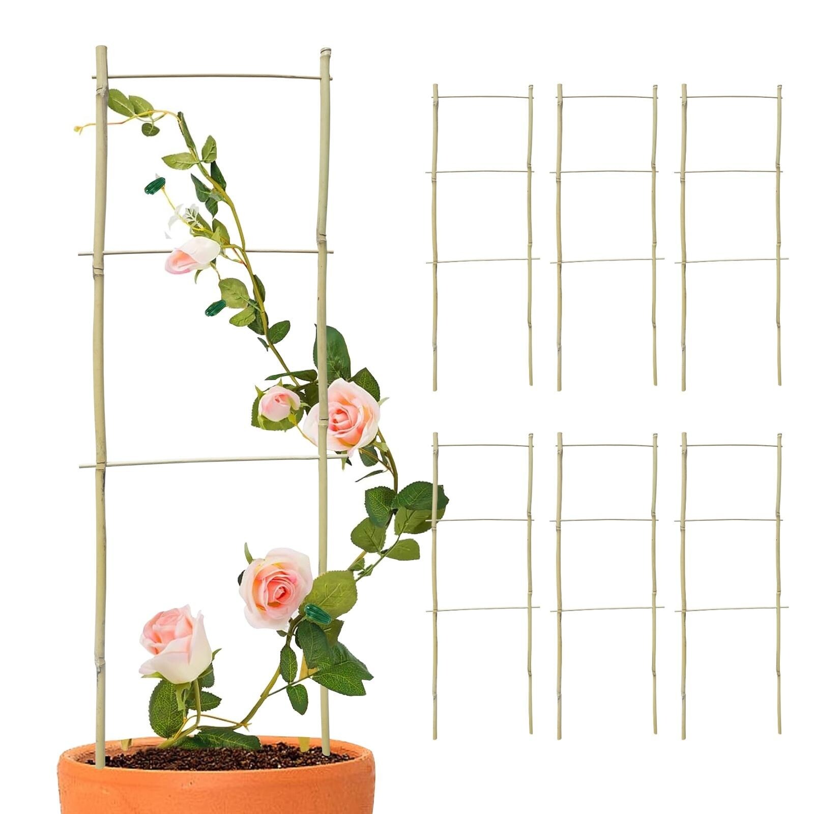 Agfabric Natural Trapezoid Bamboo Trellis For Climbing Plants Indoor/Outdoor,  (6-Pack) - Bed Bath & Beyond - 40115160