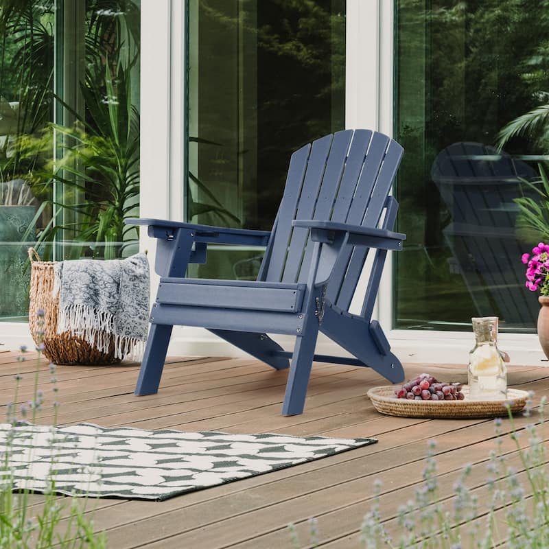 Vrakae Adjustable and Folding Adirondack Chair with Cup Holder