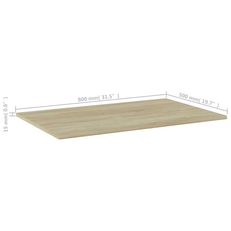 vidaXL Bookshelf Boards 4 pcs Sonoma Oak 31.5"x19.7"x0.6" Chipboard
