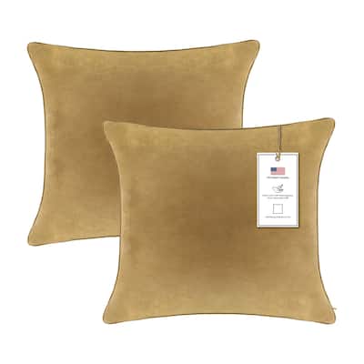 A1HC Pack of 2 Velvet Throw Pillow Insert, Hypoallergenic Down Alternative Fill