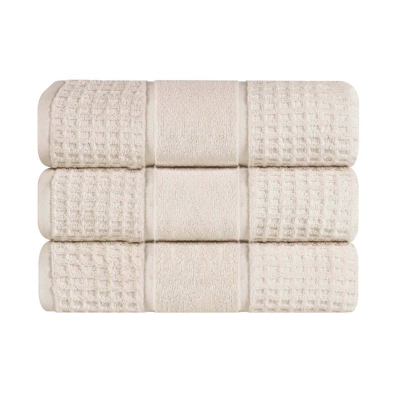 Superior Napa Zero Twist Cotton Soft Waffle Bath Towel Set of 3