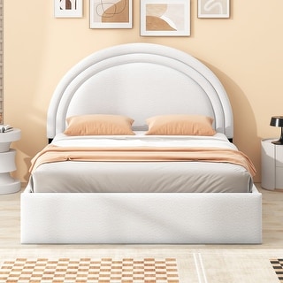 Full Size Teddy Upholstered Platform Bed With Four drawers - Bed Bath