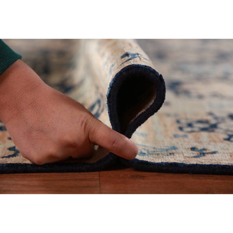 Vegetable Dye Blue Ziegler Oriental Area Rug Hand-Knotted Wool Carpet - 8'1"x 10'1"