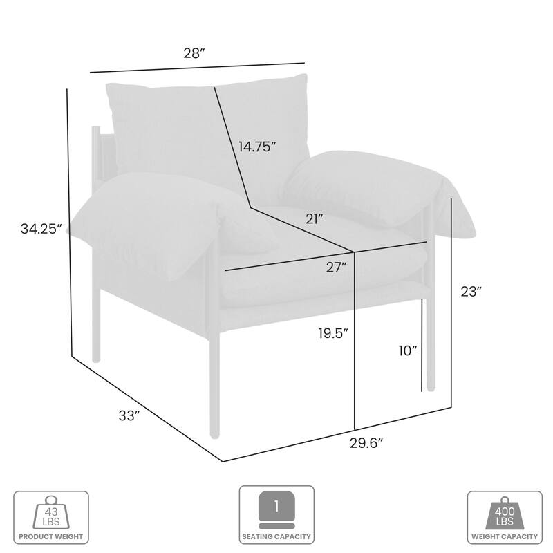 Bloom Modern Industrial Accent Chair