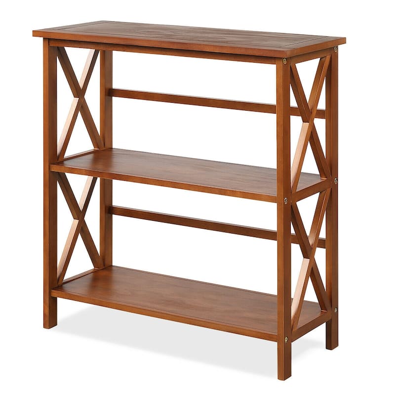3-Tier Wooden Open Shelf Bookcase - 31" x 12.5" x34" (L x W x H)