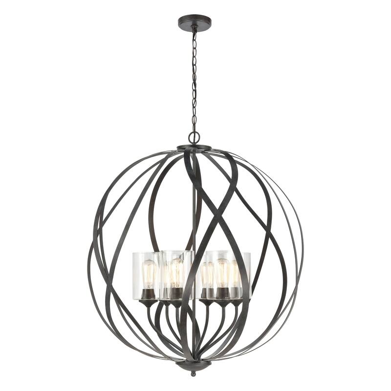 Elk Home Daisy Midnight Bronze With Clear Glass 6 Light Chandelier