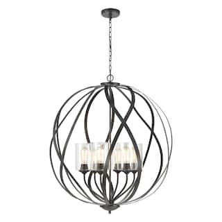 Elk Home Daisy Midnight Bronze With Clear Glass 6 Light Chandelier