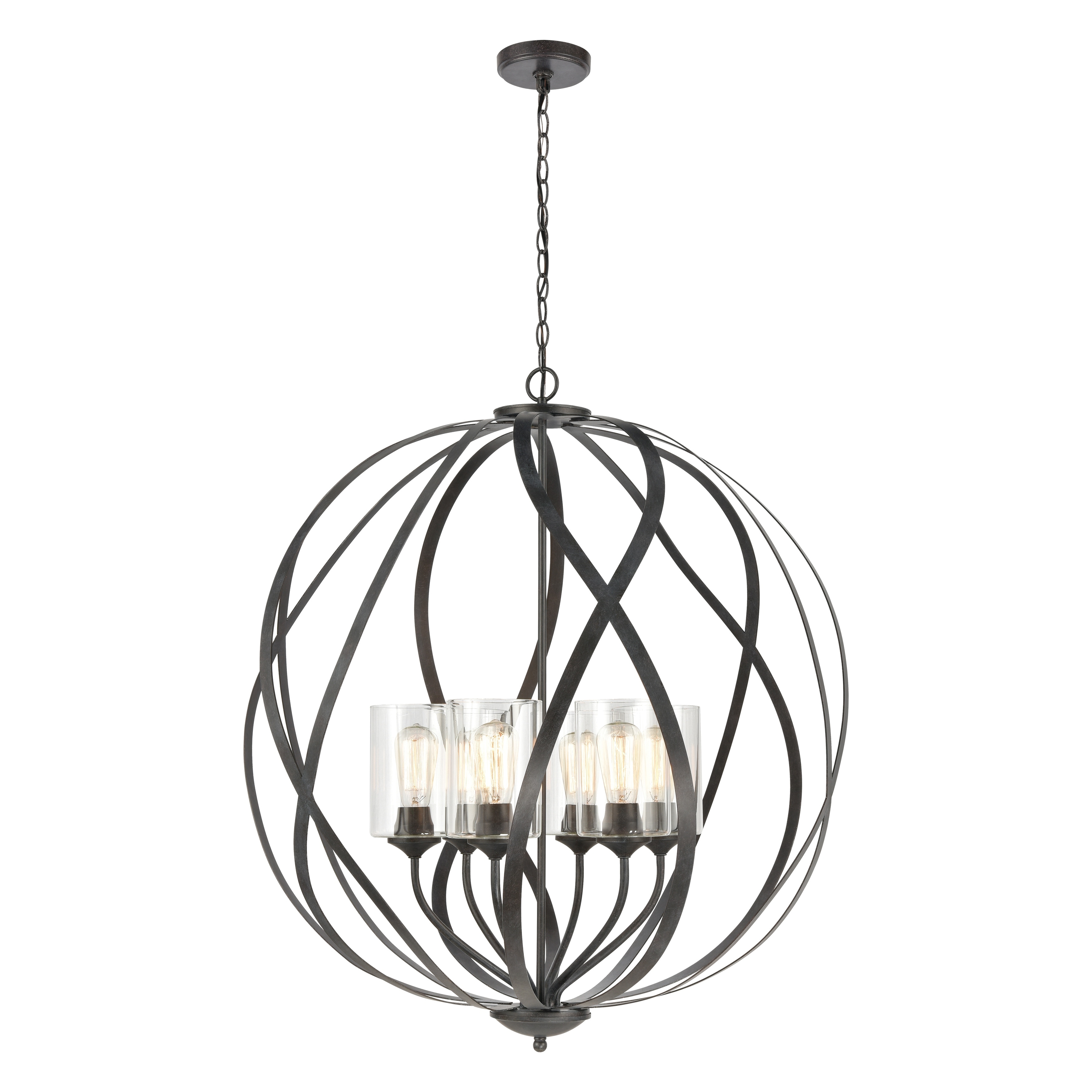 Elk Home Daisy Midnight Bronze With Clear Glass 6 Light Chandelier