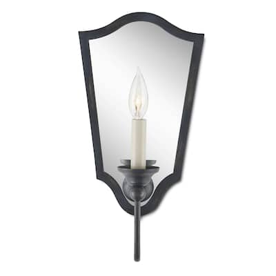 Currey & Company Marseille 1-Light Black Wall Sconce - 17"h x 9.75"w x 7"d