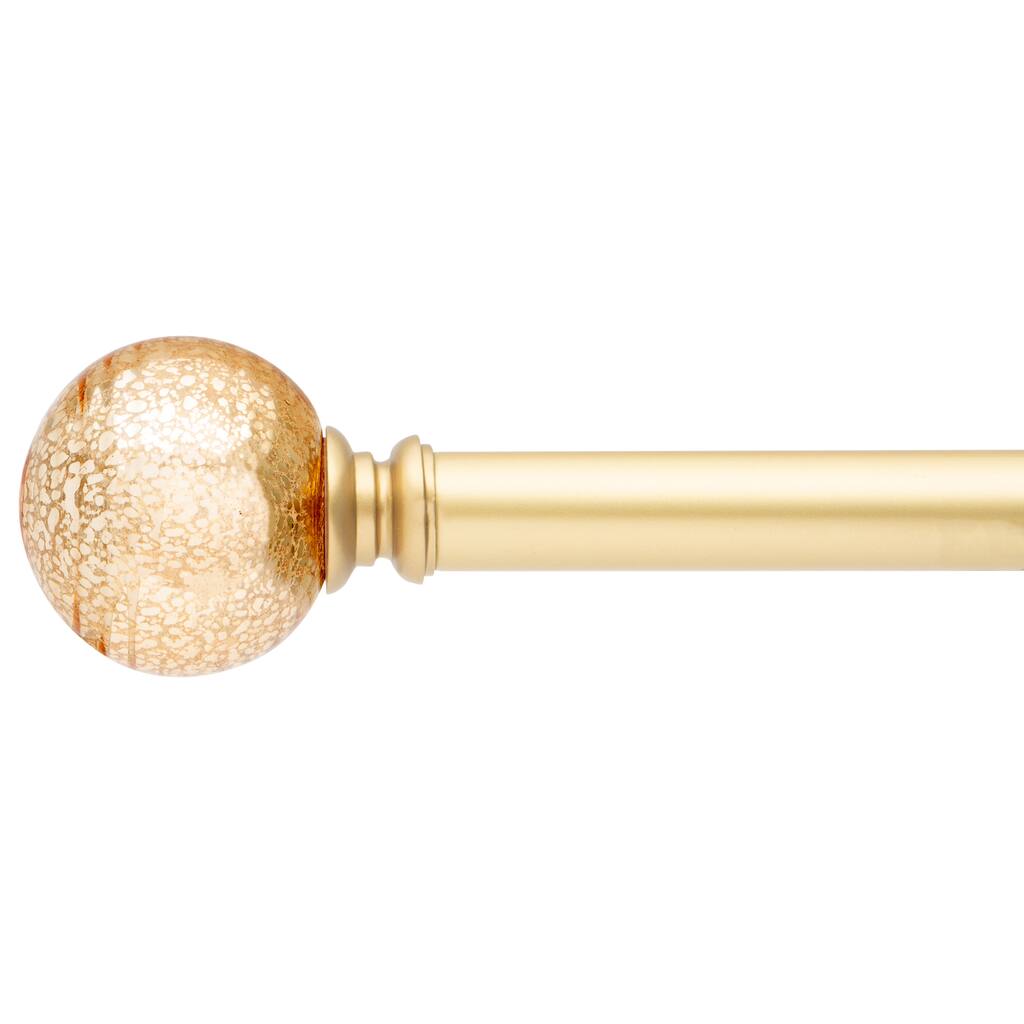 Elle Décor Adjustable 66"-120" Mercury Glass Curtain Rod in Gold