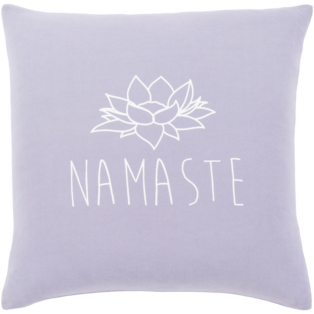 Blessed Lavender "Namaste" Feather Down Throw Pillow (20" x 20")