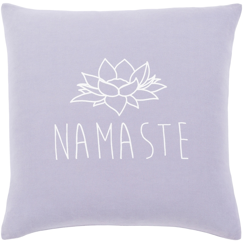 Artistic Weavers Blessed Lavender "Namaste" Throw Pillow Cover (18" x 18")