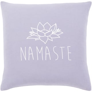 Artistic Weavers Blessed Lavender "Namaste" Throw Pillow Cover (22" x 22")