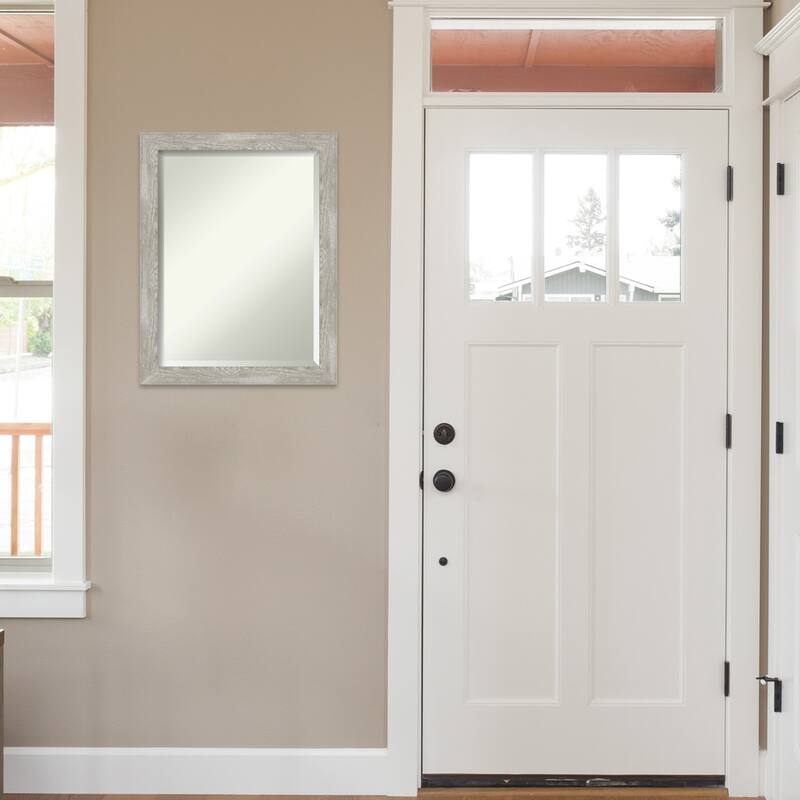 Beveled Wall Mirror - Dove Greywash Narrow Frame - Dove Greywash Narrow