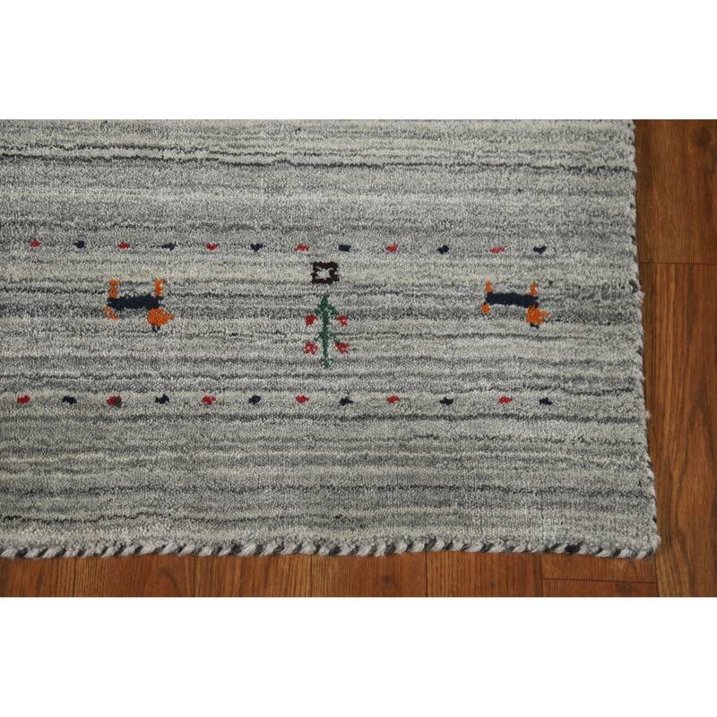 Gabbeh Indian Runner Rug Handmade Tribal Wool Carpet - 2'6" x 8'0"