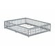 preview thumbnail 53 of 69, Queen Size Floor Bed with Fence, Door, Rubber Wood Frame & Safety Guardrails