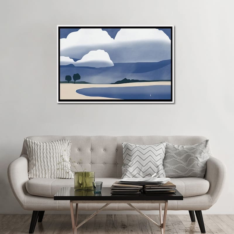 iCanvas "Seagull In The Rain" by Little Dean Framed
