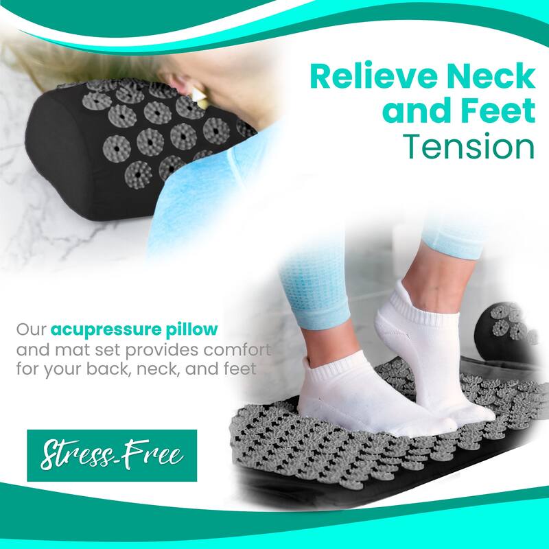 Sivan Health And Fitness Deluxe Acupressure Mat & Pillow Combo Set