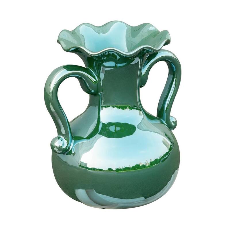 9" Hunter Green Amphora Ceramic Table Vase - 8.50