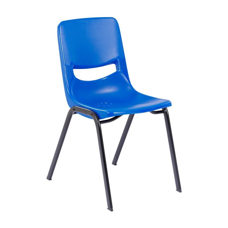 Ergonomic Heavy-Duty Flex Comfort Classroom Stack Chair - 17.5"W x 20.25"D x 32.5"H - Navy