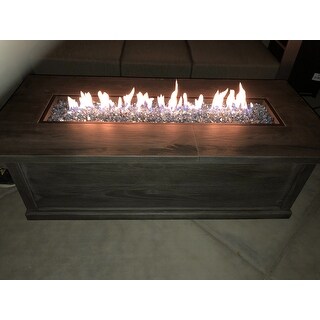 Anchorage Outdoor 56-inch Rectangular Liquid Propane Fire Table with Lava Rock by Christopher Knight Home - N/A