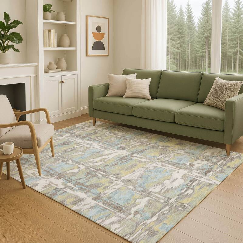 Machine Washable Indoor/ Outdoor Casual Fowler Chantille Rug