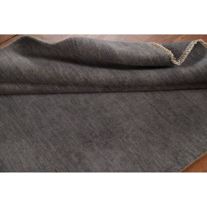 Gray Gabbeh Modern Area Rug Hand-Knotted Wool Carpet - 4'11" x 6'6"