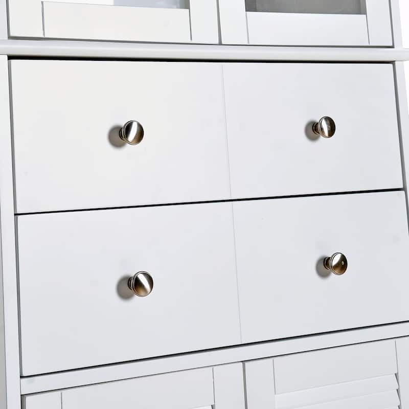 67" Tall Kitchen Pantry Cabinet with Doors, Shelves, and Drawer - Large Food Cupboard Storage