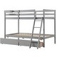 preview thumbnail 20 of 18, Costway Twin Over Twin Bunk Bed with 2 Storage Drawers Ladder No Box