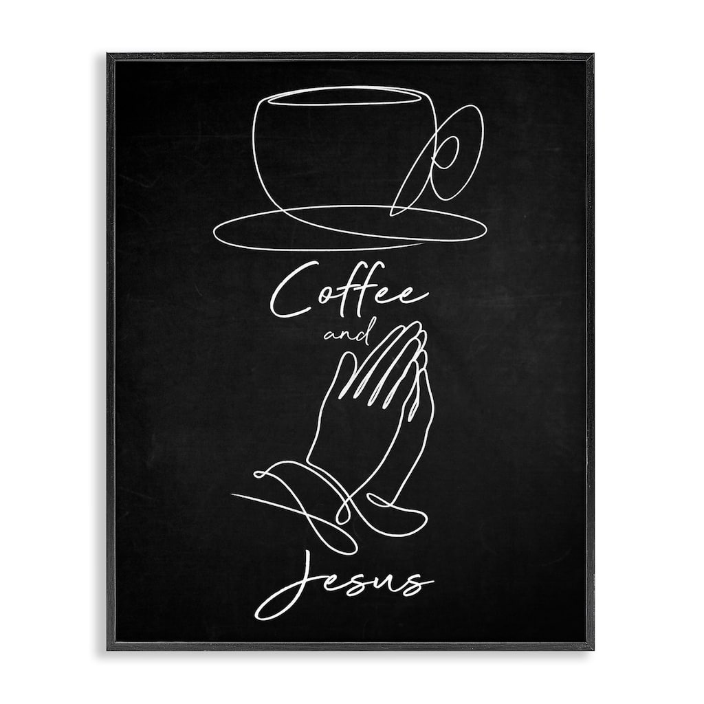 Stupell Coffee & Jesus Prayer Framed Giclee Art Design By Marcus Prime