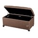 preview thumbnail 34 of 53, Adeco 35" Storage Ottoman Tufted Faux-Leather Lifted Top Bench