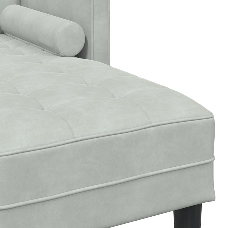 vidaXL Garden Sofa L-Shaped Black/Dark Grey/Light Grey Velvet - 68.1 x 51.6 x 26.4