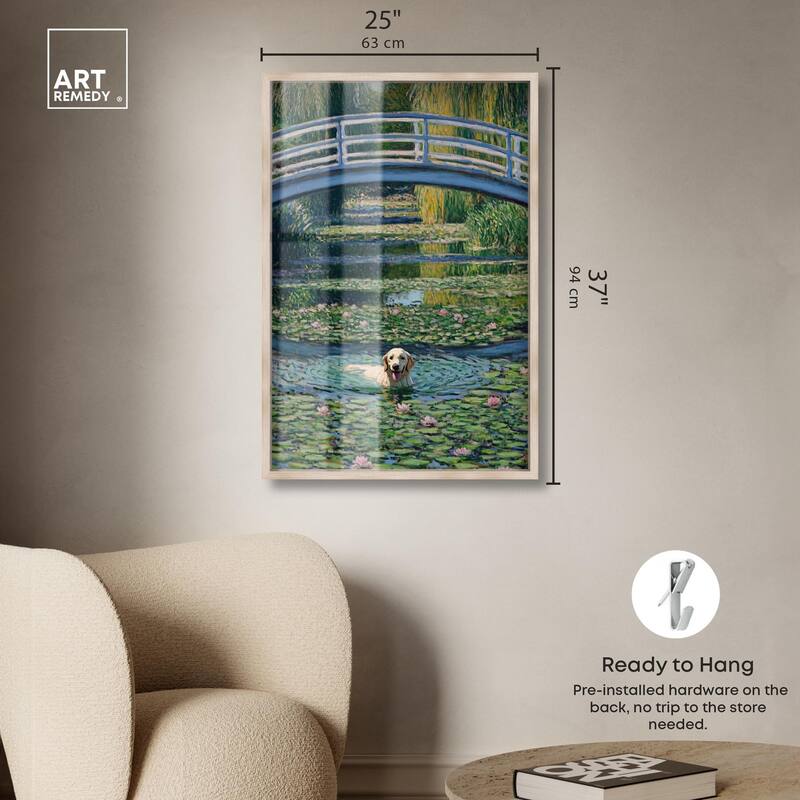 The Pond Under the Bridge Shadowbox by Art Remedy