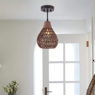 Maxax Semi Flush Mount With Paper Accent - N/A