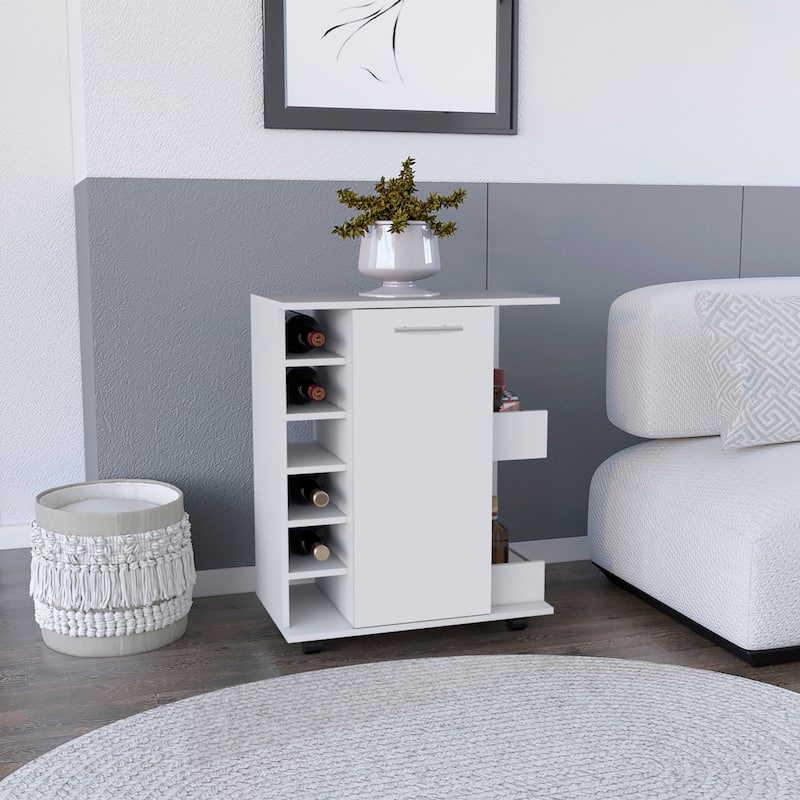 Kitchen Island Wynne with Storage and Cabinet and Open Shelf
