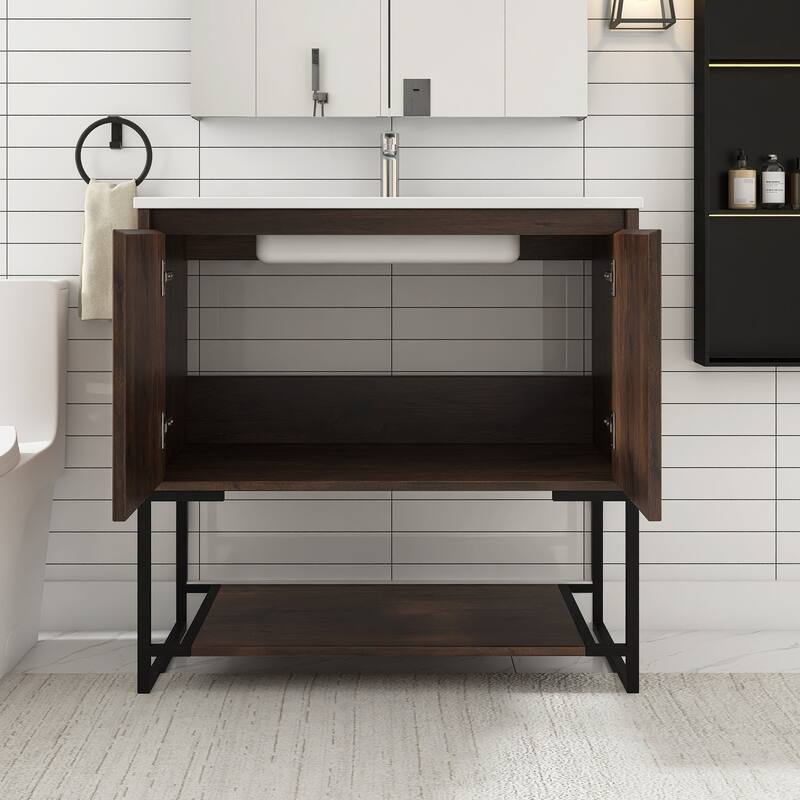 36-inch Freestanding Bath Vanity with Cultured Mable Top