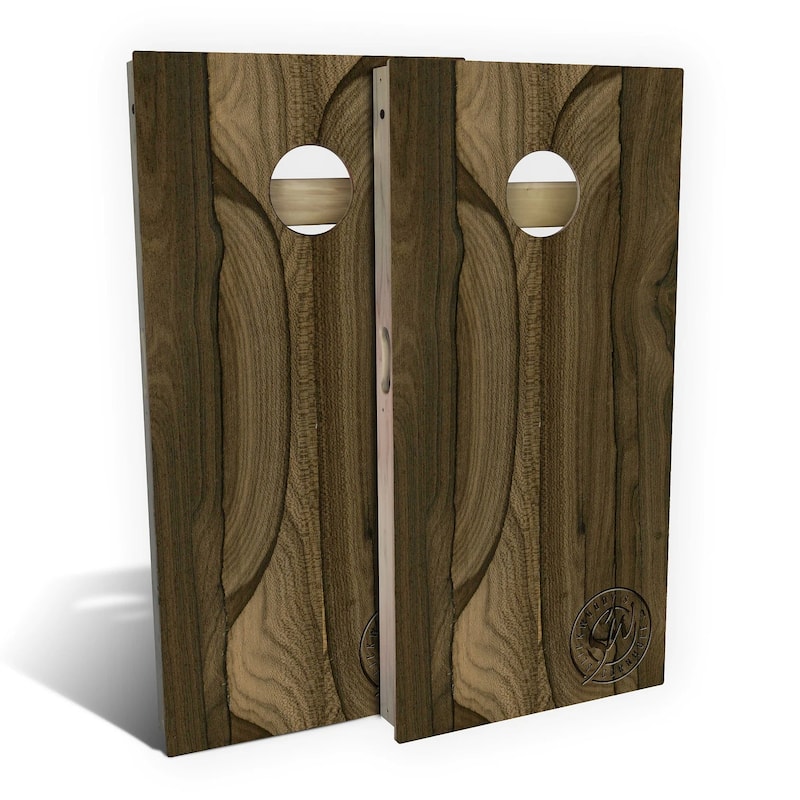 Ziricote Outdoor Cornhole Board Set - Backyard 2x4 - Include Hole + Edge Lights