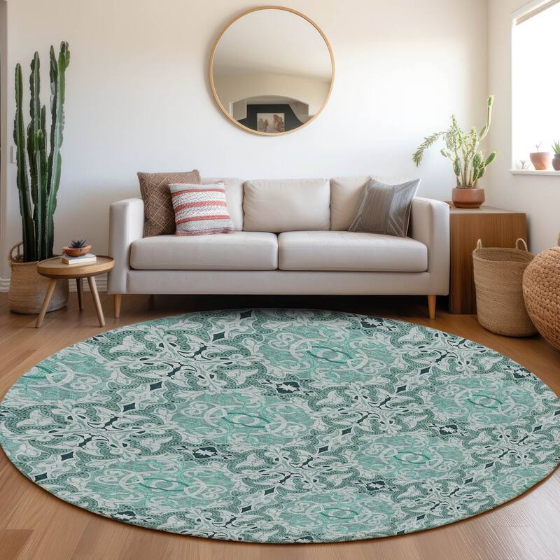 Machine Washable Indoor/ Outdoor Chantille Traditional Medallions Rug