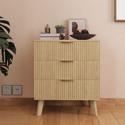 Wooden 3-Drawer Nightstand/Side Table