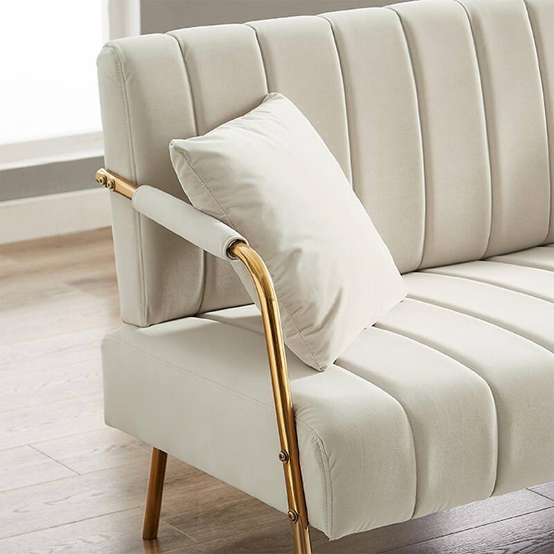Ouyessir Upholstered Loveseat, Tufted Back Couch, Accent Armchair with 2 Pillows