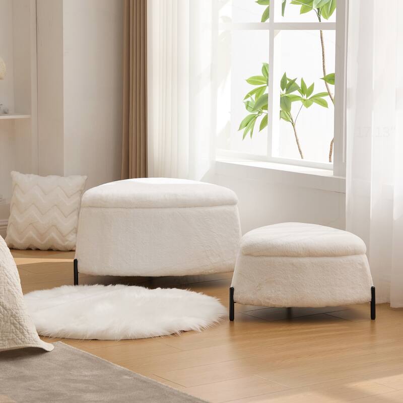 29.9"Wide 2 - Piece Upholstered Storage Ottoman Set