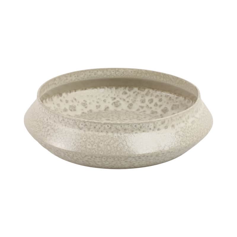 Terracotta Decorative Bowl Modern Speckled Finish Accent - 4" White - 14" x 14" x 3.5" - White - 14" x 14" x 3.5"
