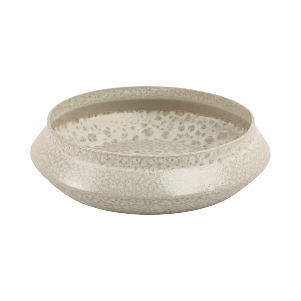 Terracotta Decorative Bowl Modern Speckled Finish Accent - 4" White - 14" x 14" x 3.5"