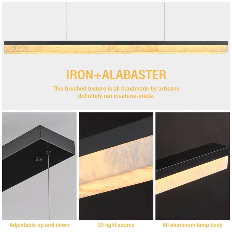 KAYLA Alabaster Pendant Light 1200 - 1800 Matte Black/Gold