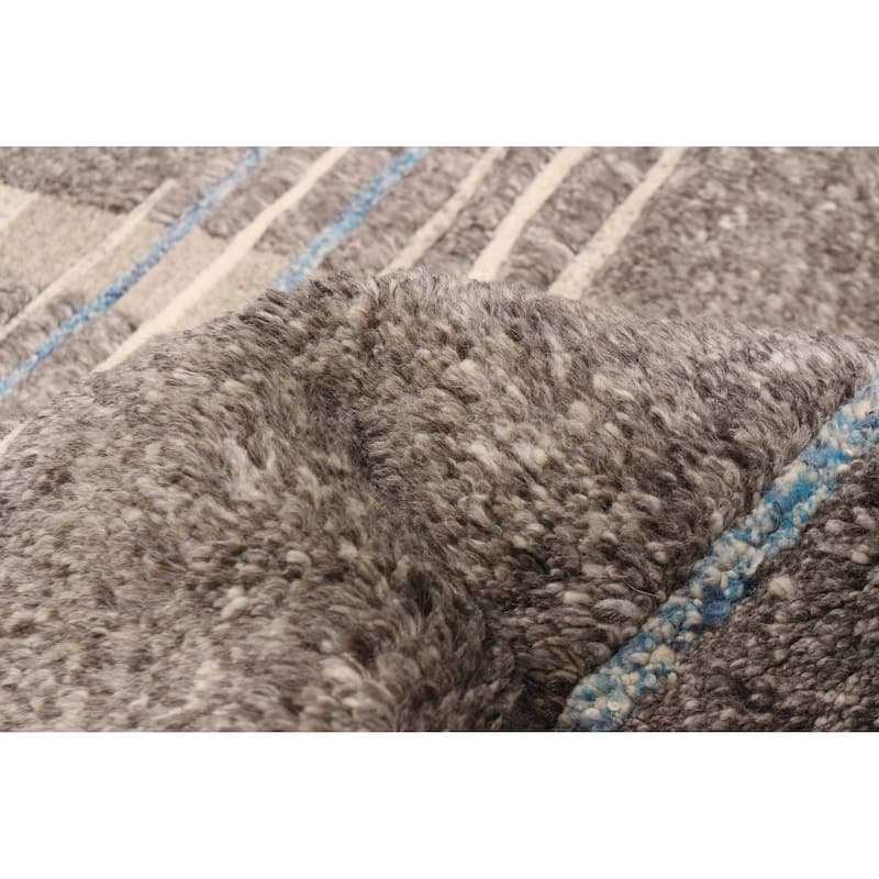 ECARPETGALLERY Hand-knotted Tangier Dark Grey Wool Rug - 8'2 x 9'10