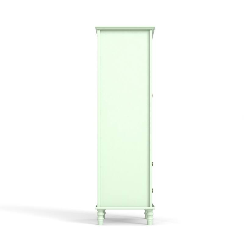 Buffet Cabinet with Glass Doors and Double Drawer, Modern Wooden Storage Sideboard Cupboard for Living room
