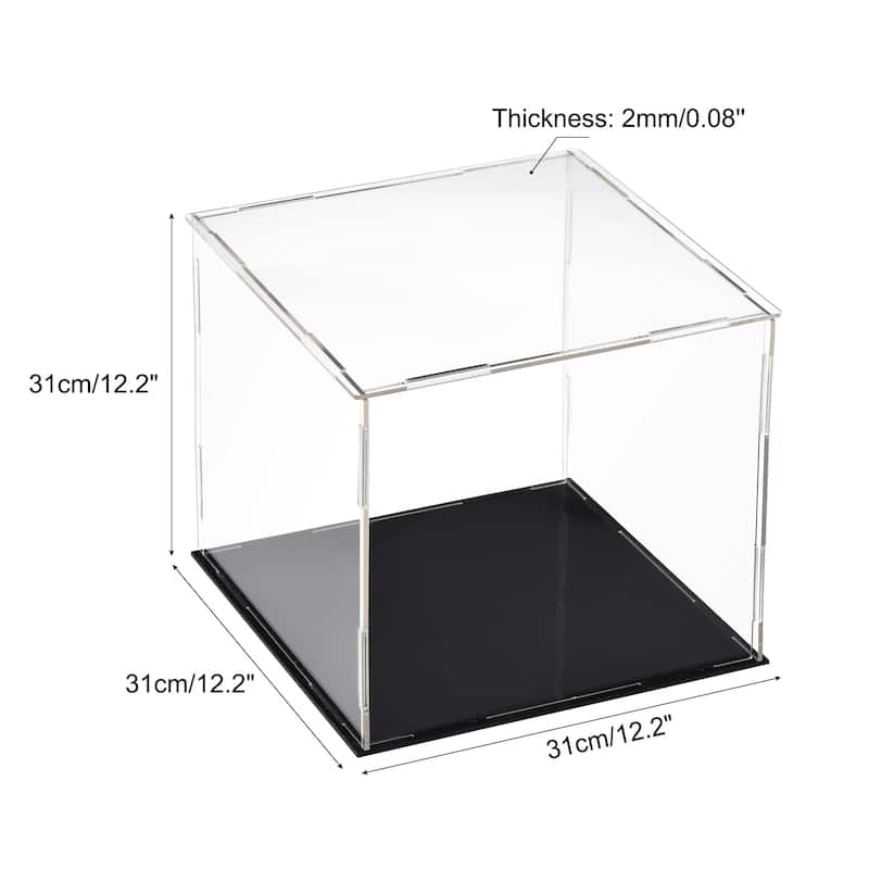 Acrylic Display Case Box Dustproof Protection Showcase Collectibles - 11.8x11.8x11.8inch