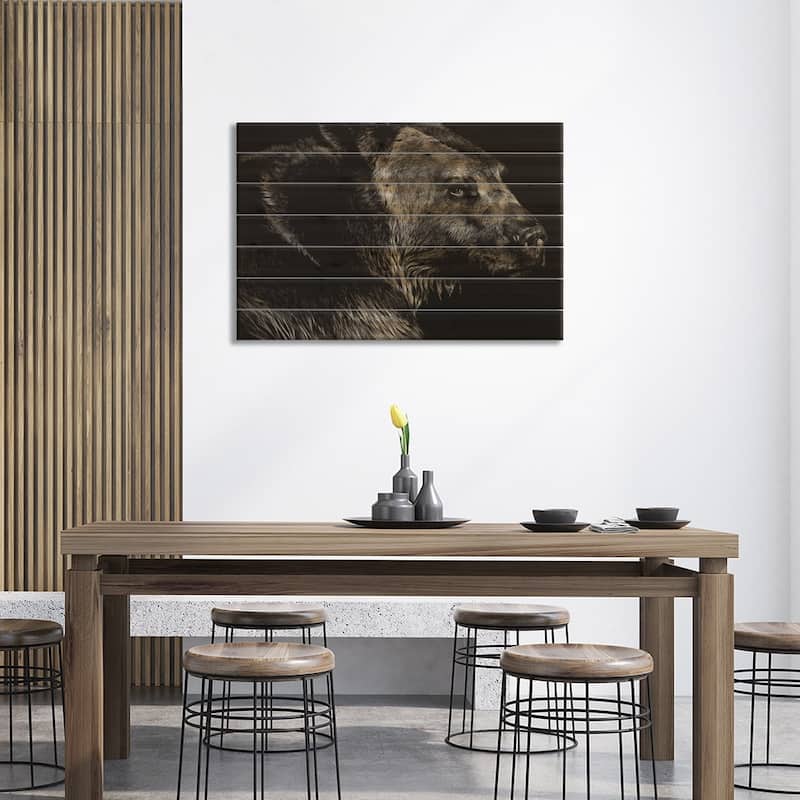 Wild Scratchboard II Print On Wood by Julie T. Chapman - Multi-Color